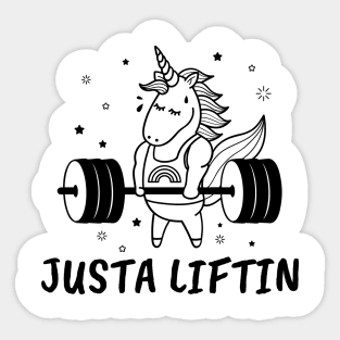 Justa liftin unicorn Sticker